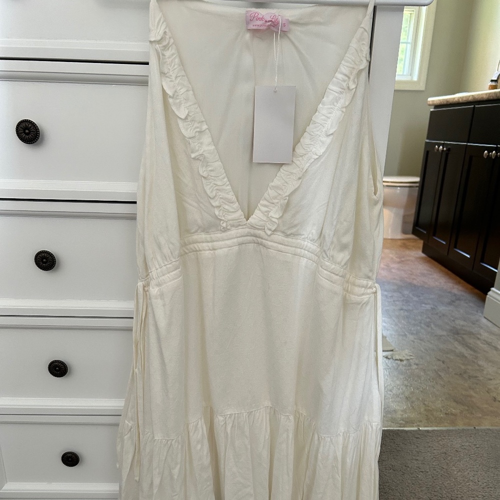 White Pink Lily dress